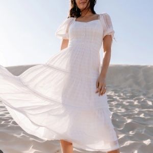 Rachel parcell pink gingham midi dress